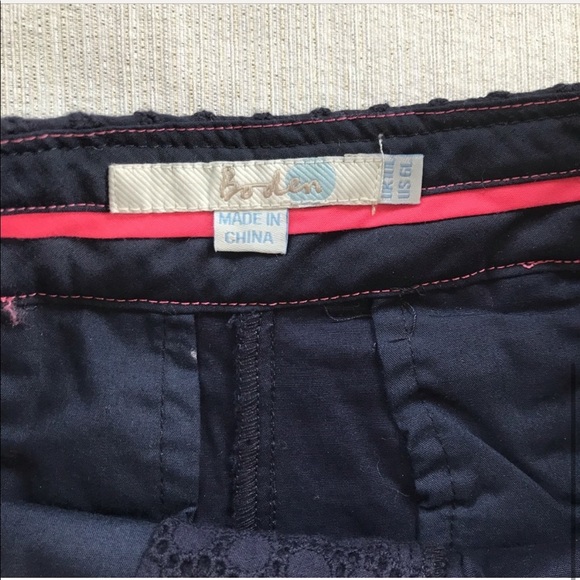 Boden Navy Eyelet Lace Shorts - Picture 3 of 4